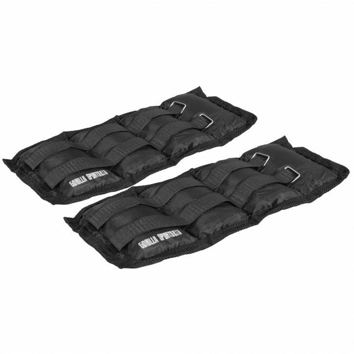Coppia di cavigliere zavorrate nere Gorilla Sports per allenamento fitness e bodybuilding