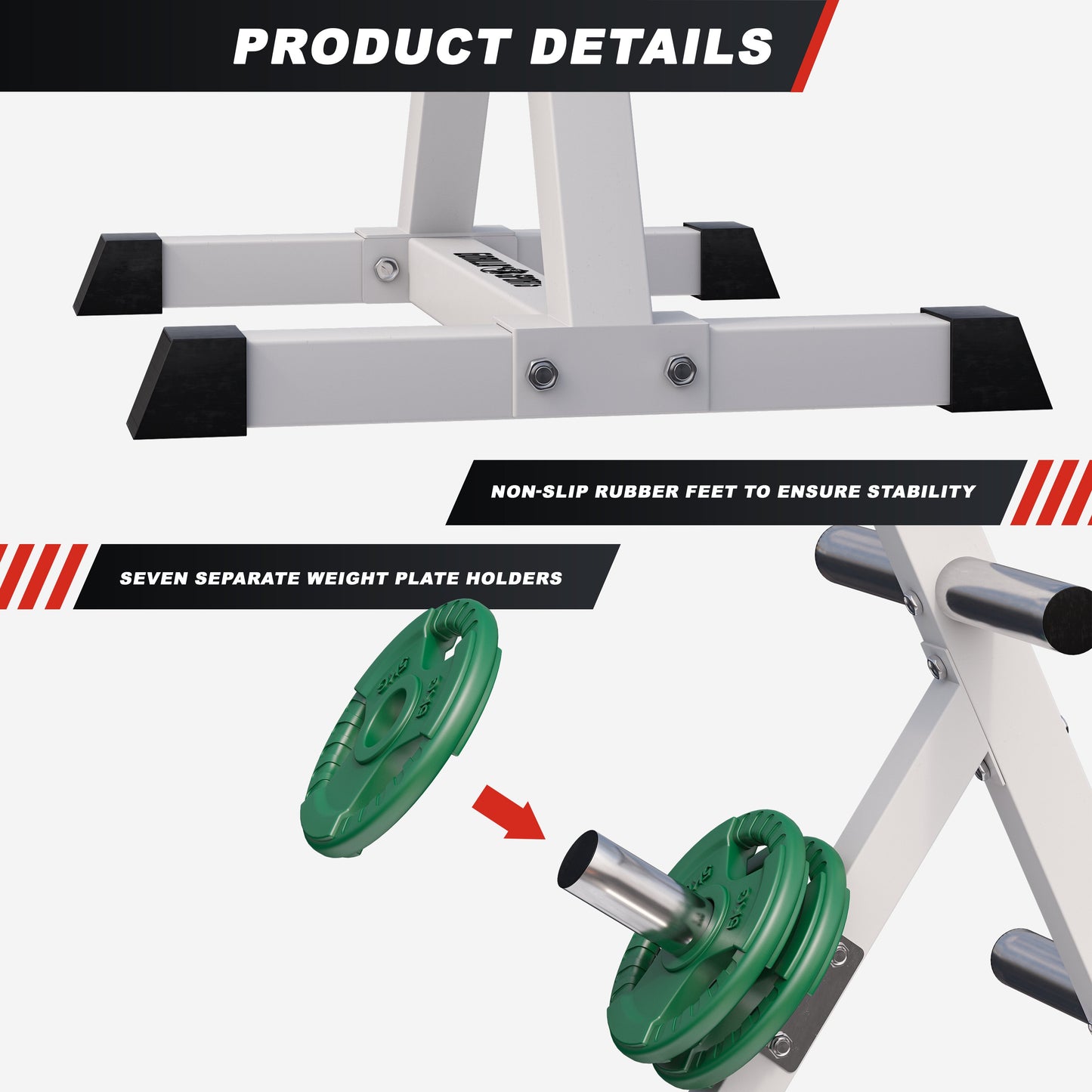 Rastrelliera Porta Dischi con 4 Supporti, 50/51 mm in nero/bianco
