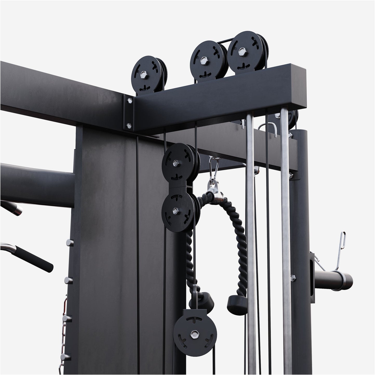 Smith Machine Multifunzione con Rack, Lat Machine e Sistema Cavi