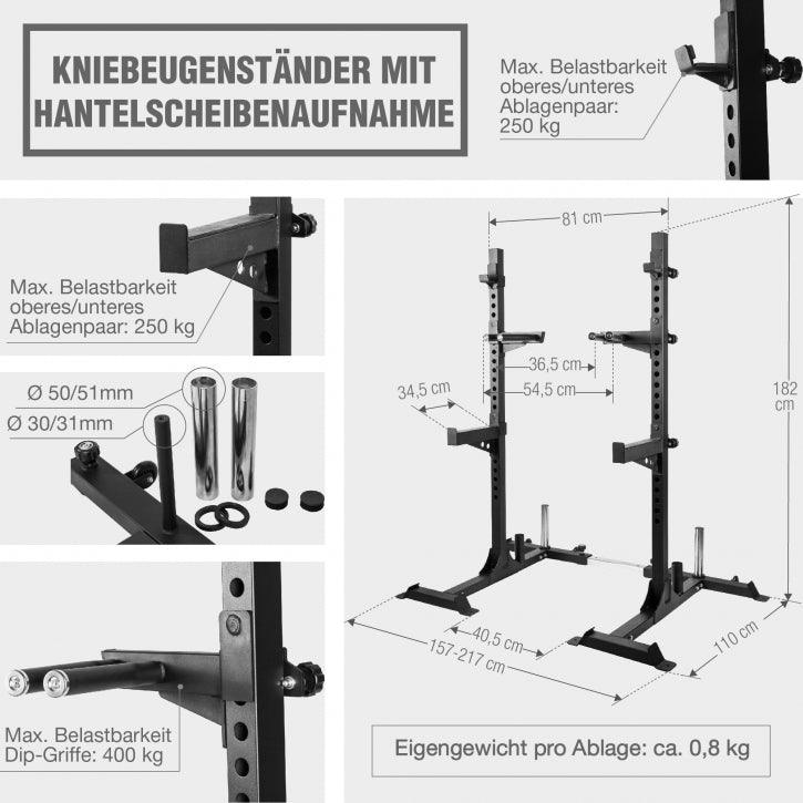 Squat Rack con Set Bilanciere Olimpico 140 kg