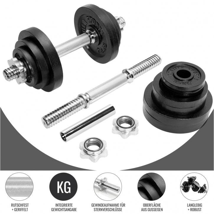 Set Manubri in Ghisa 22 kg regolabili 2 in 1