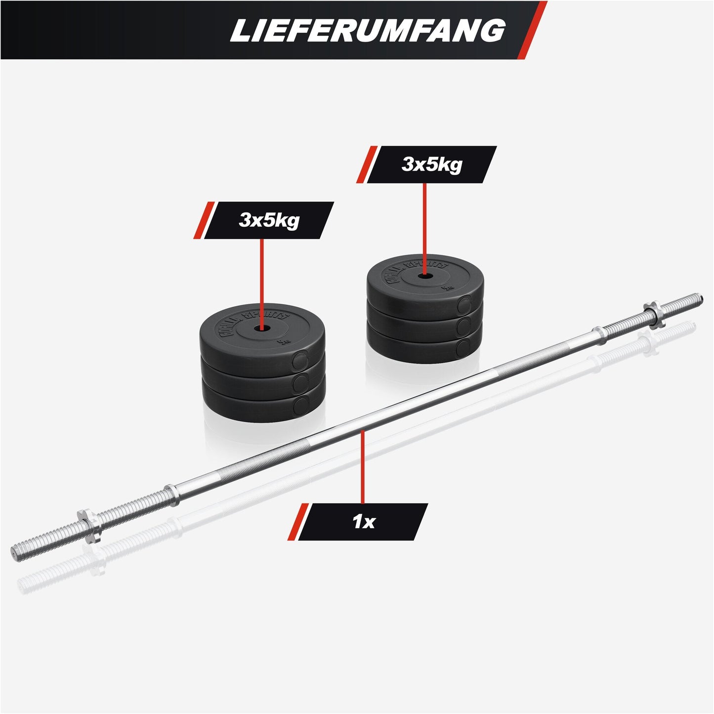 Panca pesi con contenitore, incluso set di manubri