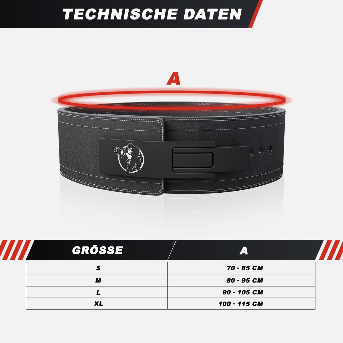 Cintura per Sollevamento Pesi in Pelle 10 mm S – XL