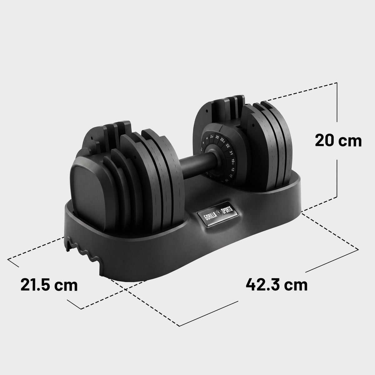 Manubrio regolabile 25 kg con base di appoggio