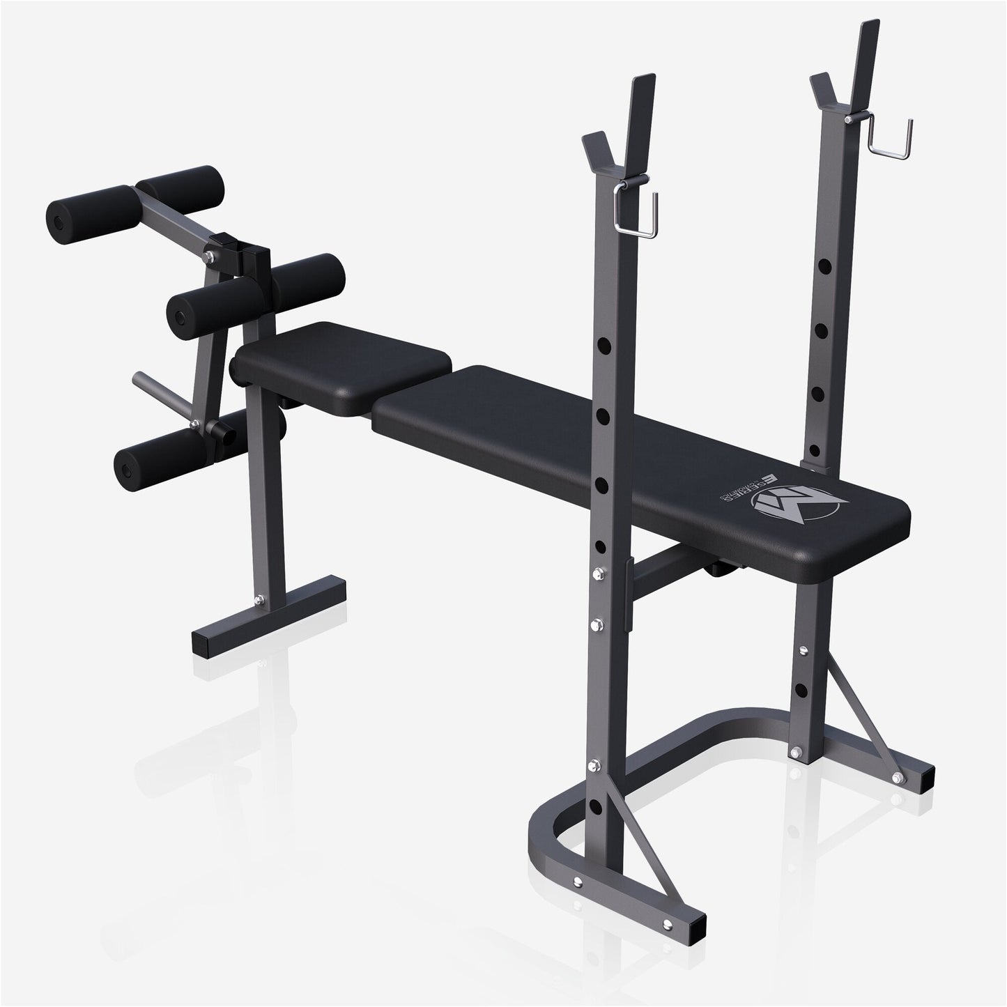 Panca Inclinata Serie E con Rack e Leg Curl