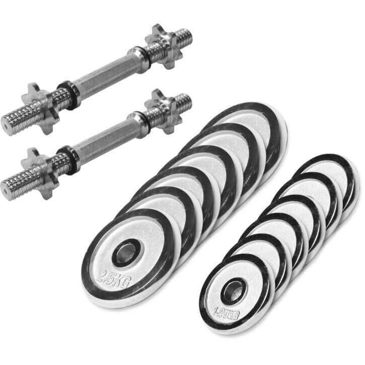 Set Manubri Cromati, Chiusura a Stella, 27,5 kg