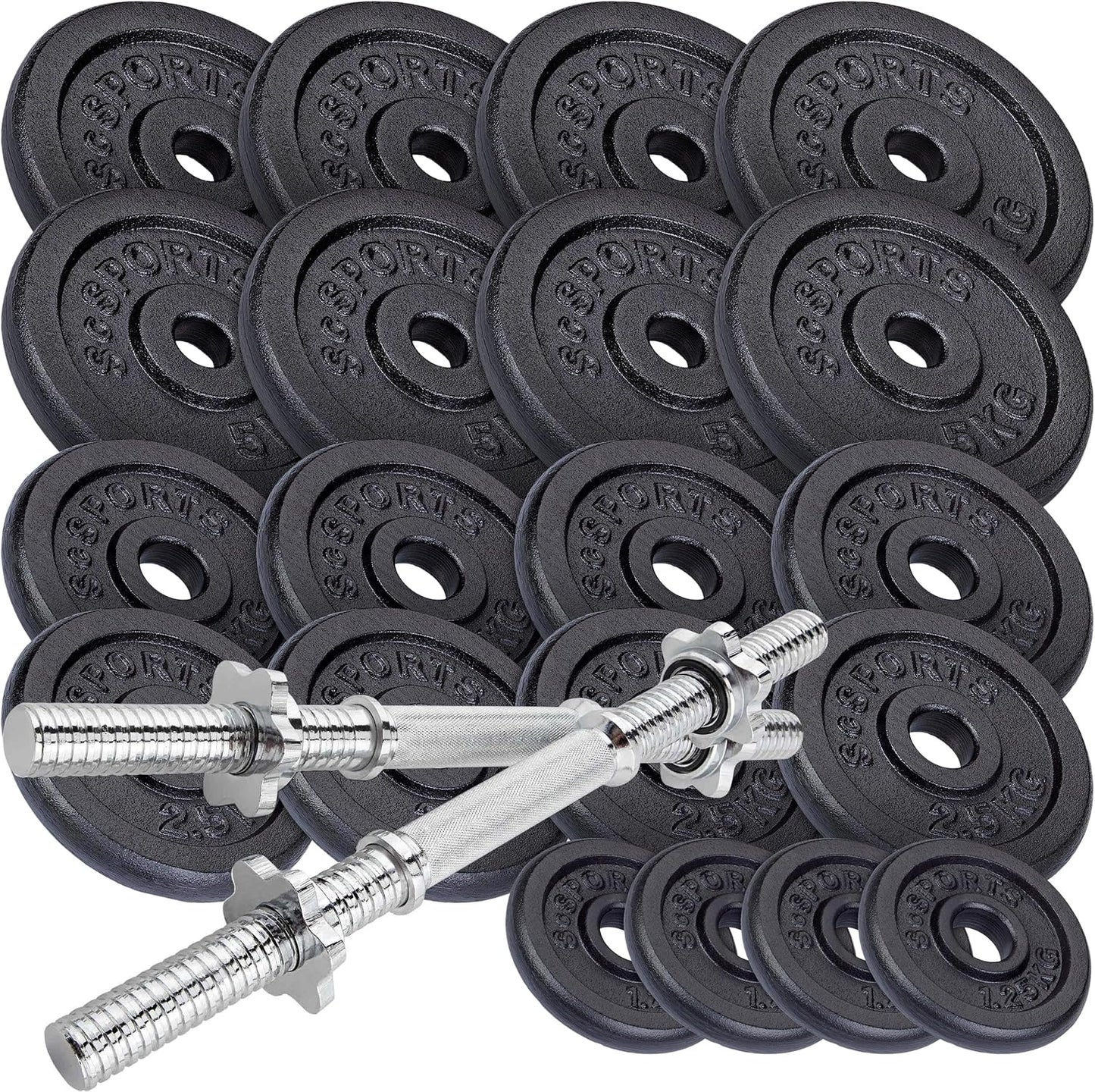 Set di manubri in ghisa 70 kg nero