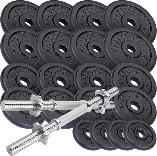 Set di manubri in ghisa 70 kg nero