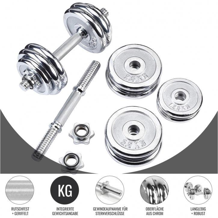 Set Manubri cromati, 30 kg