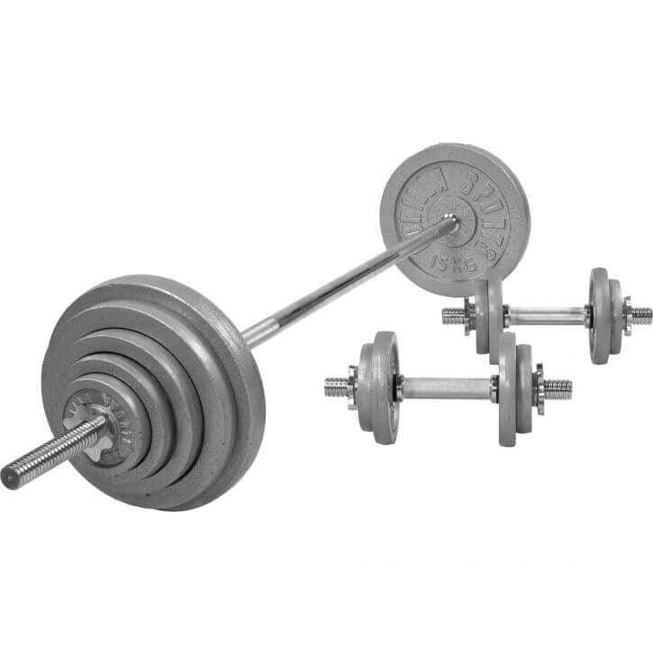 Set Bilanciere, Manubri e Dischi in Ghisa 100 kg