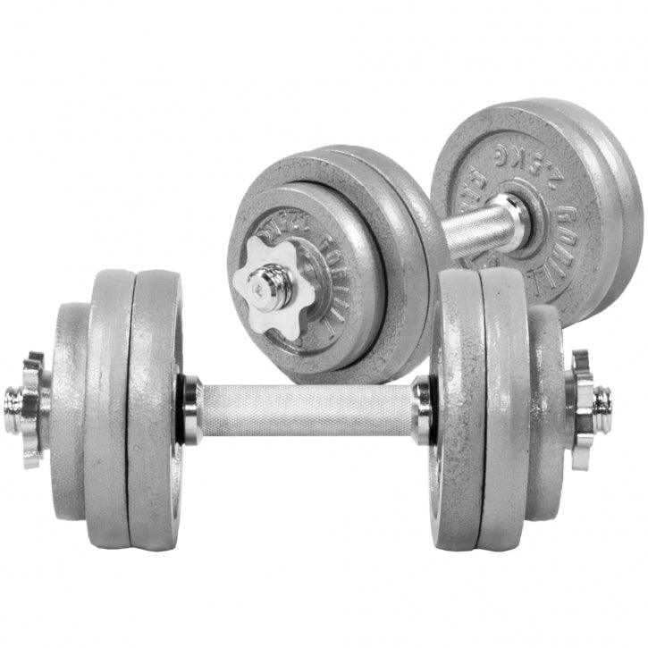Set di manubri in ghisa per bodybuilding Gorilla Sports, accessorio fitness resistente.