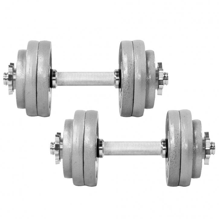 Coppia manubri in metallo per bodybuilding Gorilla Sports, attrezzi fitness palestra