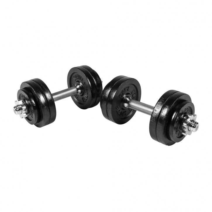 Coppia di manubri regolabili in ghisa Gorilla Sports per allenamento bodybuilding fitness