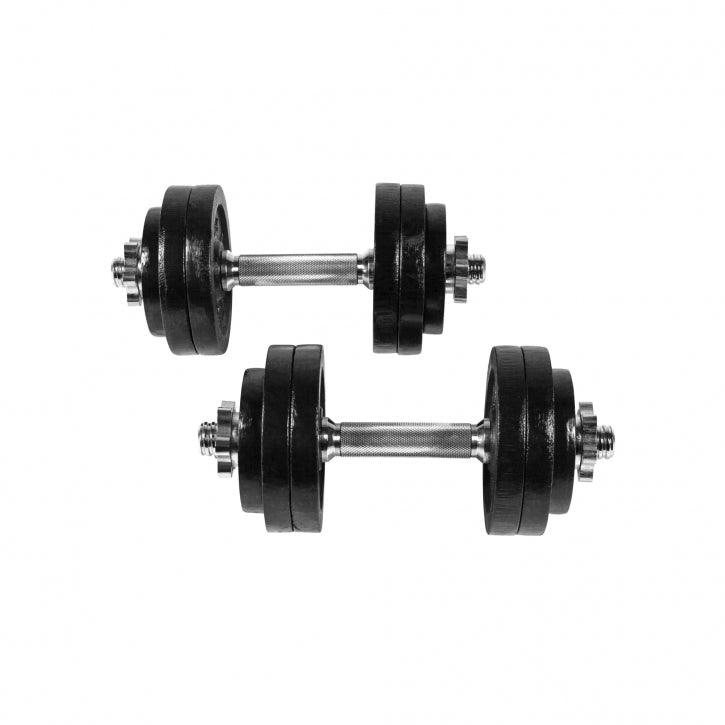 Coppia manubri in ghisa Gorilla Sports per bodybuilding e fitness su sfondo bianco