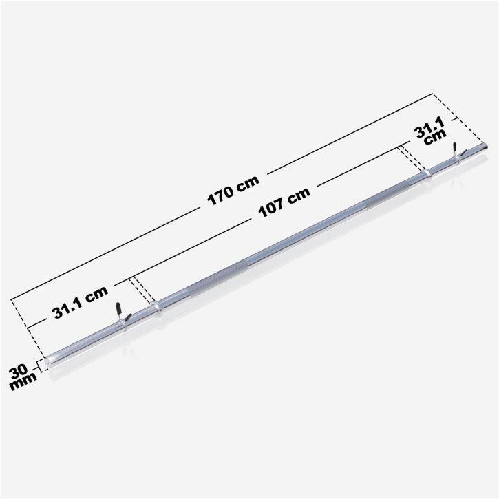 Bilanciere Cromato 170 cm con Collari a Molla