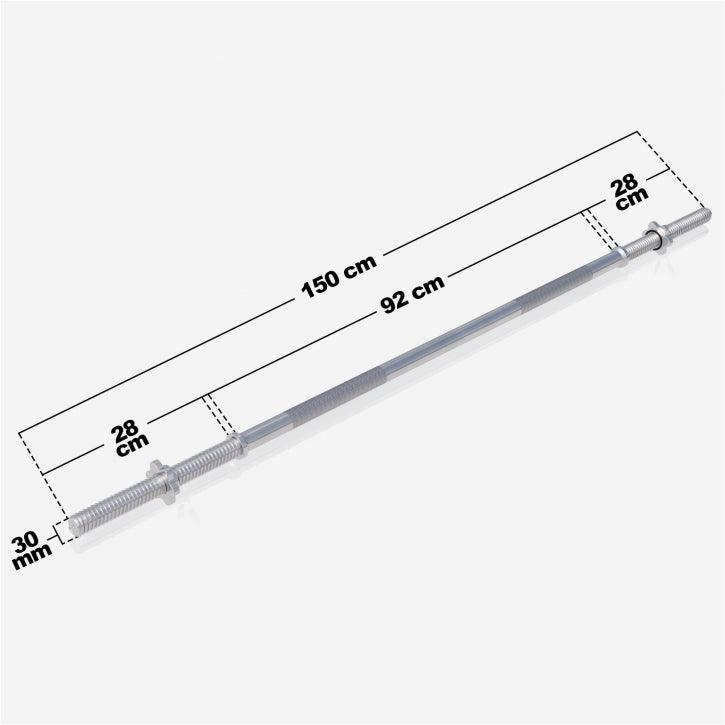 Bilanciere Cromato 150 cm con Chiusure a Stella