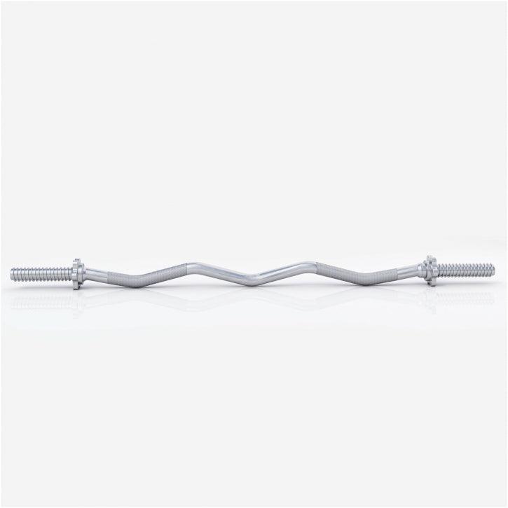 Bilanciere EZ curl Gorilla Sports in acciaio per bodybuilding e fitness, fondo bianco