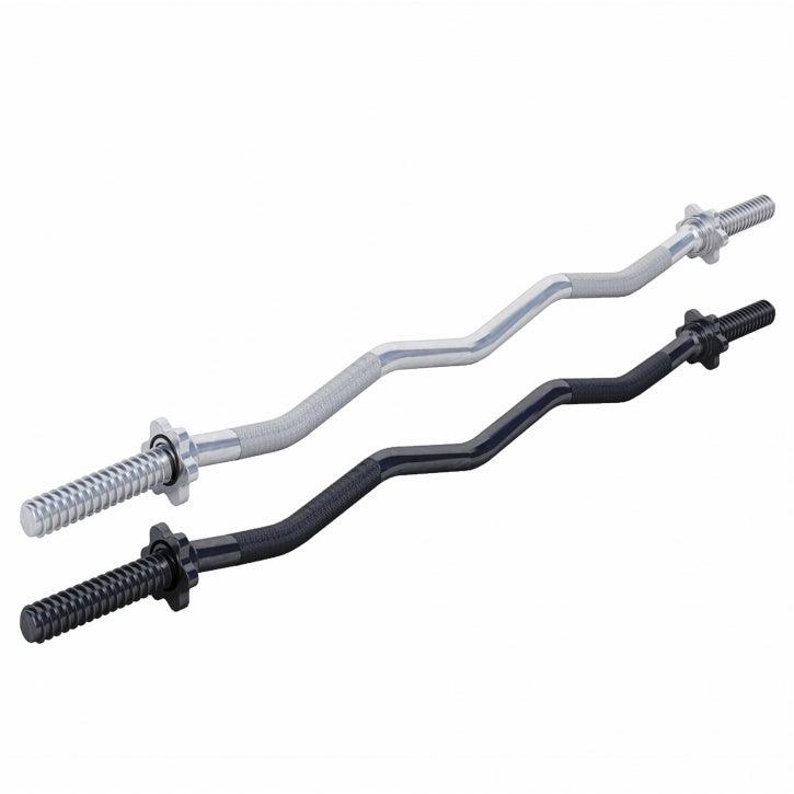 Coppia di bilancieri EZ curl in acciaio e nero Gorilla Sports per bodybuilding e fitness