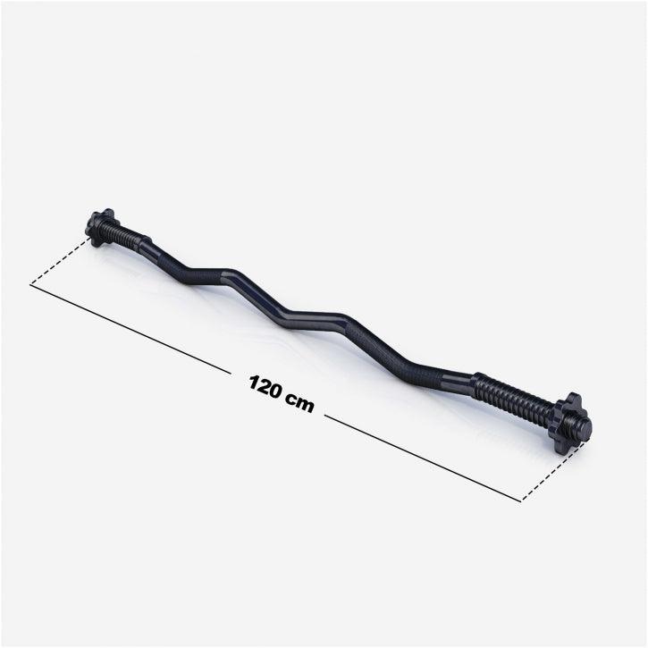 Bilanciere curl nero Gorilla Sports 120 cm per allenamento fitness e bodybuilding