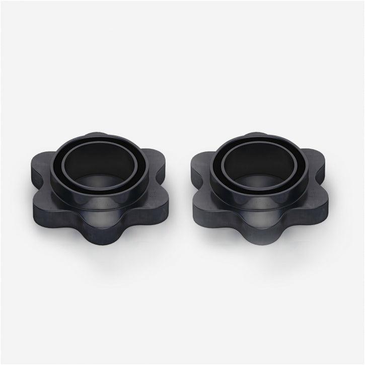 Coppia di chiusure a stella nere per bilanciere Gorilla Sports, accessori palestra fitness