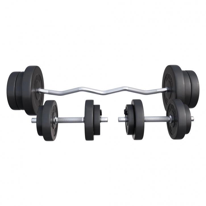 Set bilanciere e manubri pesi palestra Gorilla Sports per bodybuilding e fitness
