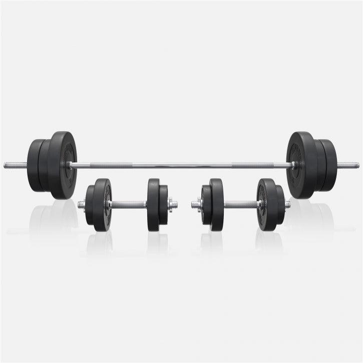 Set Bilanciere, Manubri e Dischi in Plastica 70 kg