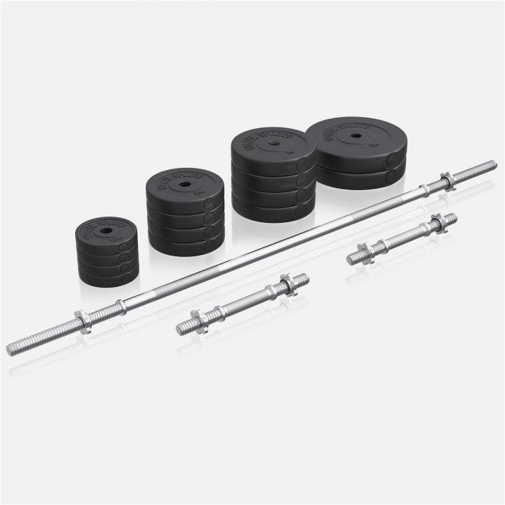 Set Bilanciere, Manubri e Dischi in Plastica 70 kg