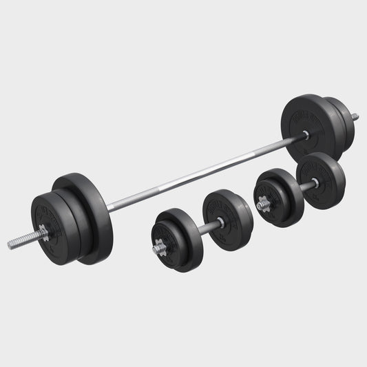Set Bilanciere, Manubri e Dischi in Plastica 70 kg
