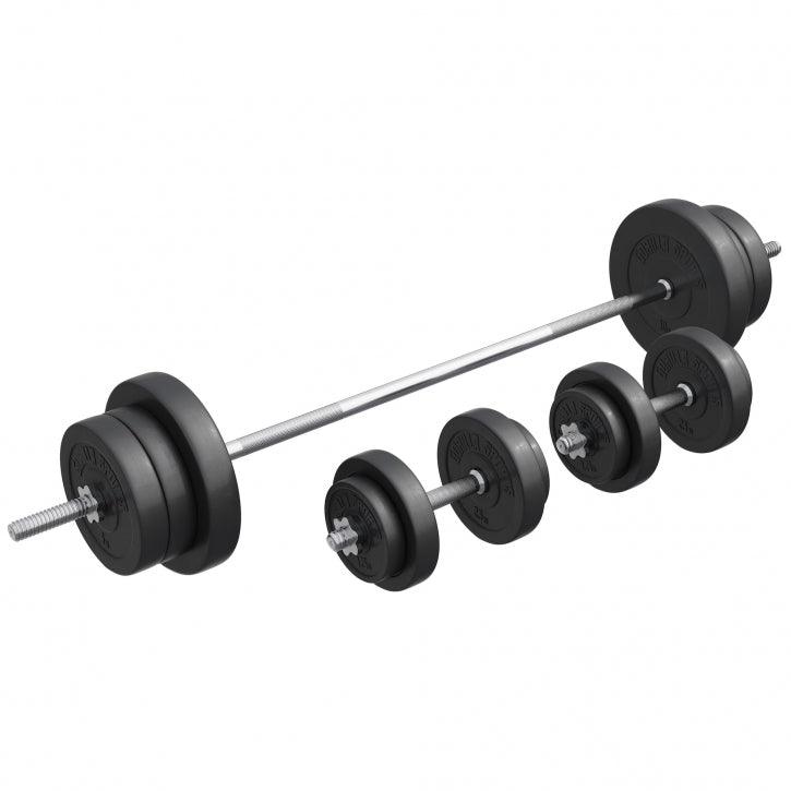 Set Bilanciere, Manubri e Dischi in Plastica 70 kg