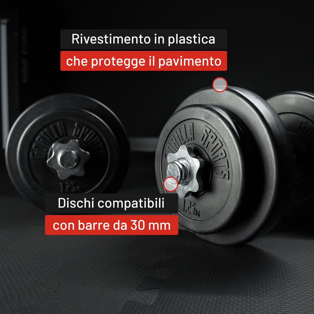 Set Bilanciere, Manubri e Dischi in Plastica 70 kg