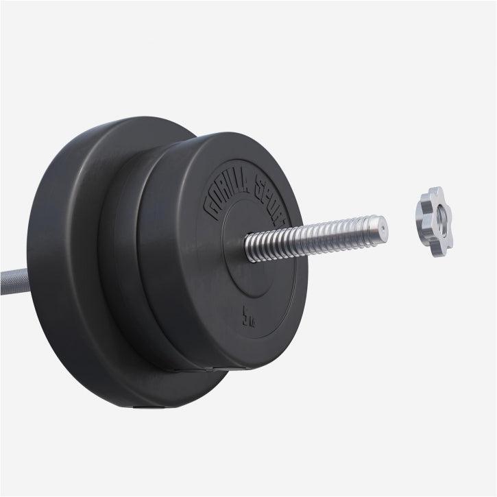 Set Bilanciere, Barra EZ, Manubri e Dischi in Plastica 100 kg