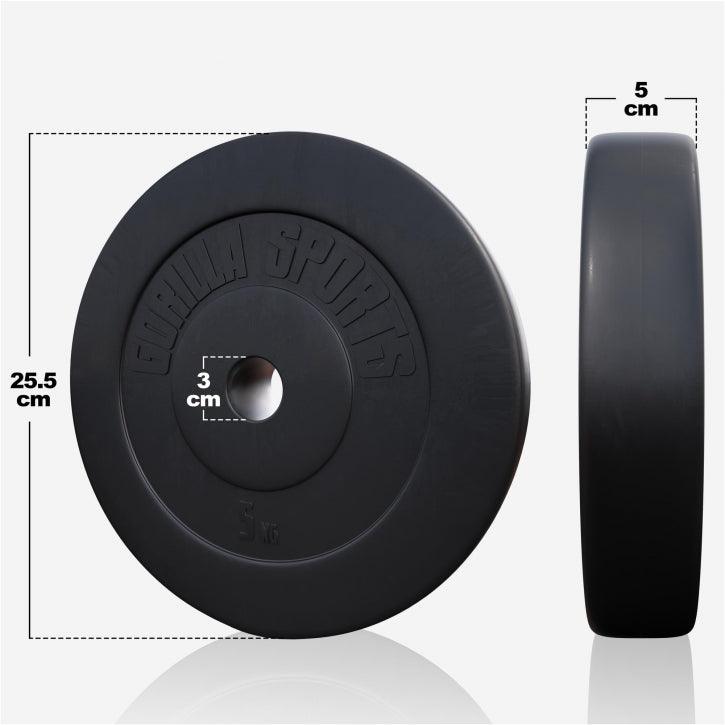Set Bilanciere, Barra EZ, Manubri e Dischi in Plastica 100 kg
