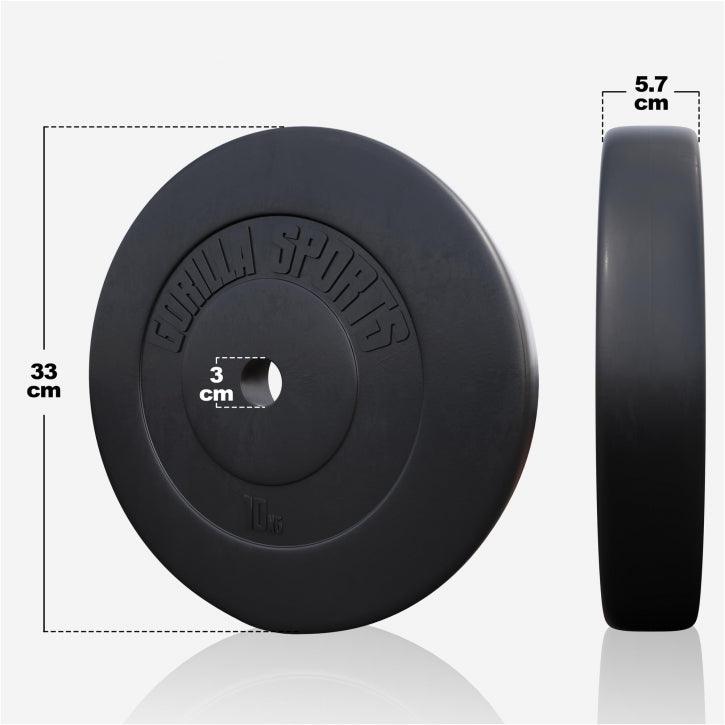 Set Bilanciere, Barra EZ, Manubri e Dischi in Plastica 100 kg