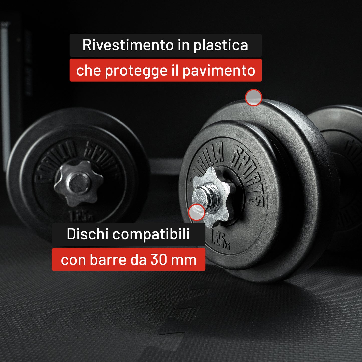 Set Bilanciere, Barra EZ, Manubri e Dischi in Plastica 100 kg