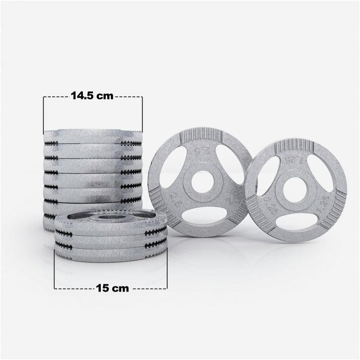 Dischi pesi ghisa Gorilla Sports per bilanciere fitness, diametro 15 cm, misura 14,5 cm