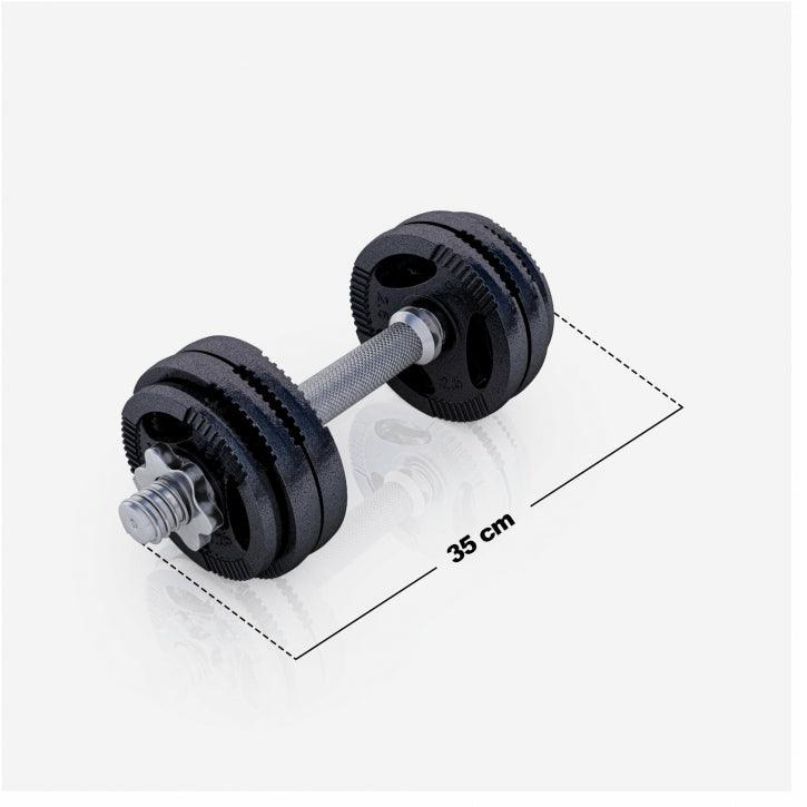 Manubrio pesi 35 cm Gorilla Sports per bodybuilding e fitness, sfondo bianco.