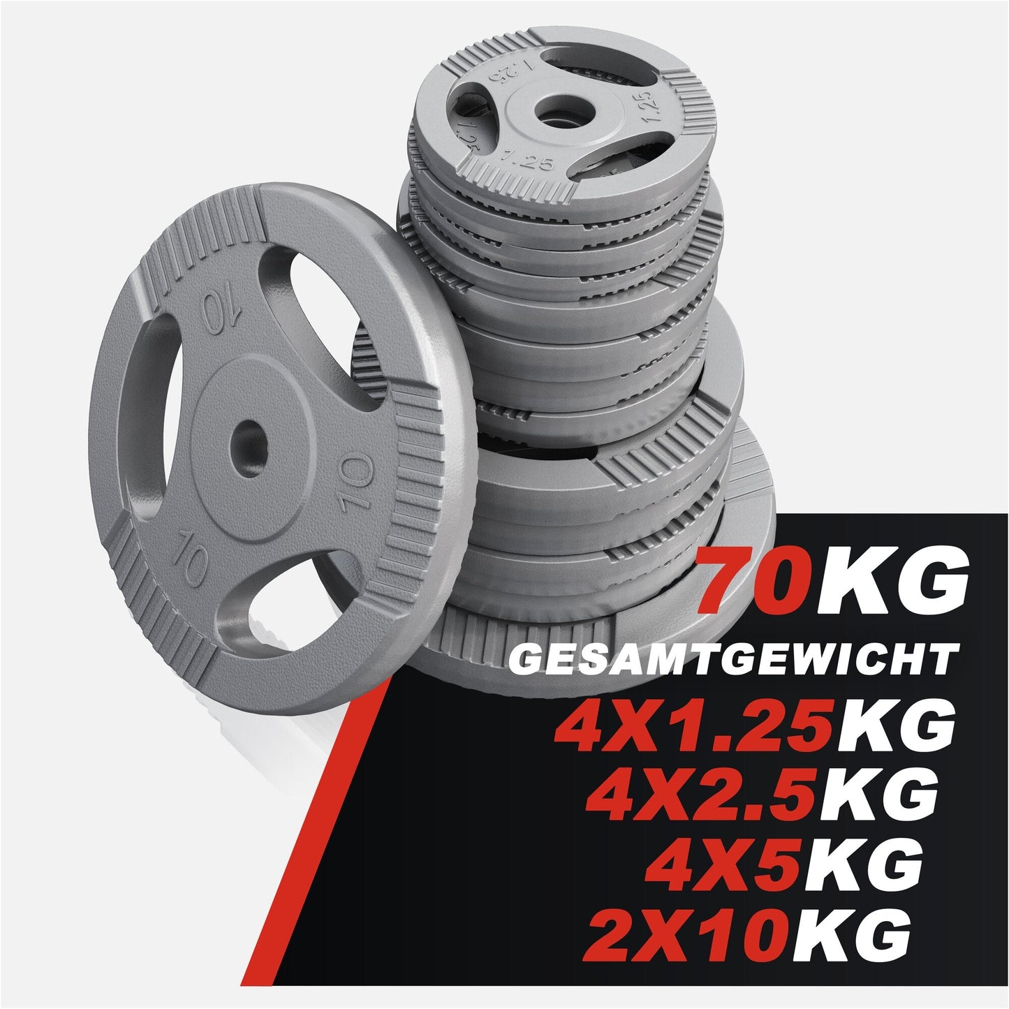Set Curl Bilanciere EZ, Manubri e Dischi in Ghisa 70 kg 30/31 mm