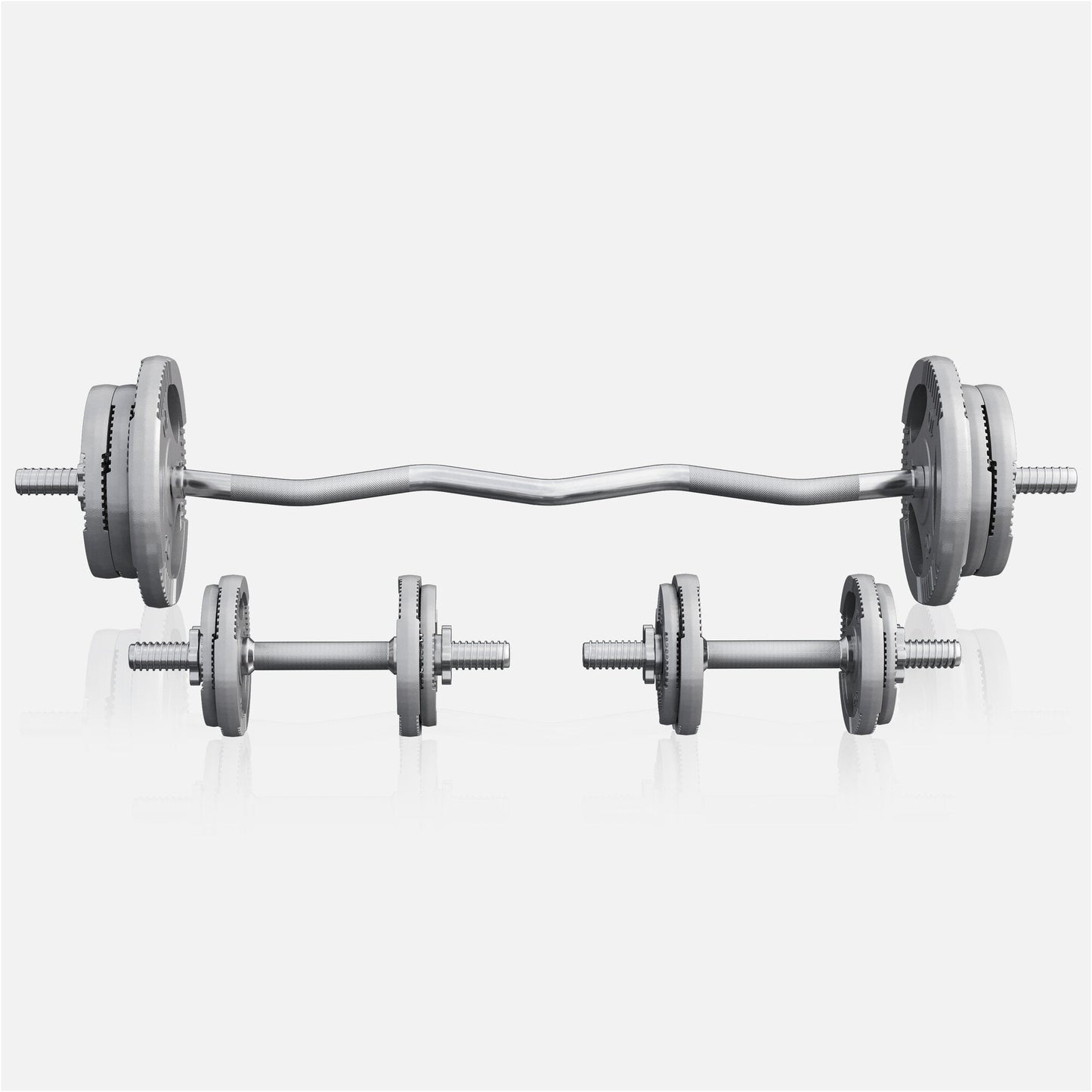 Set Curl Bilanciere EZ, Manubri e Dischi in Ghisa 70 kg 30/31 mm