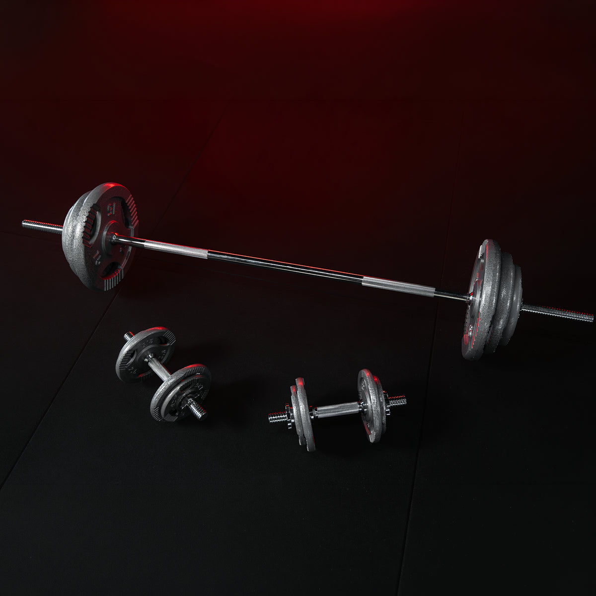 Set Bilanciere, Manubri e Dischi in Ghisa 100 kg