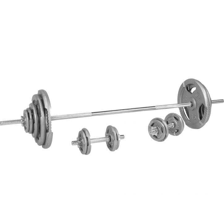 Set Bilanciere, Manubri e Dischi in Ghisa 100 kg