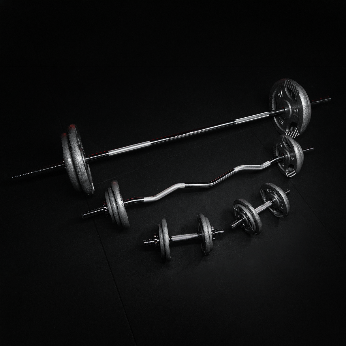 Set Bilanciere Manubri e Dischi Gripper in Ghisa 108 kg