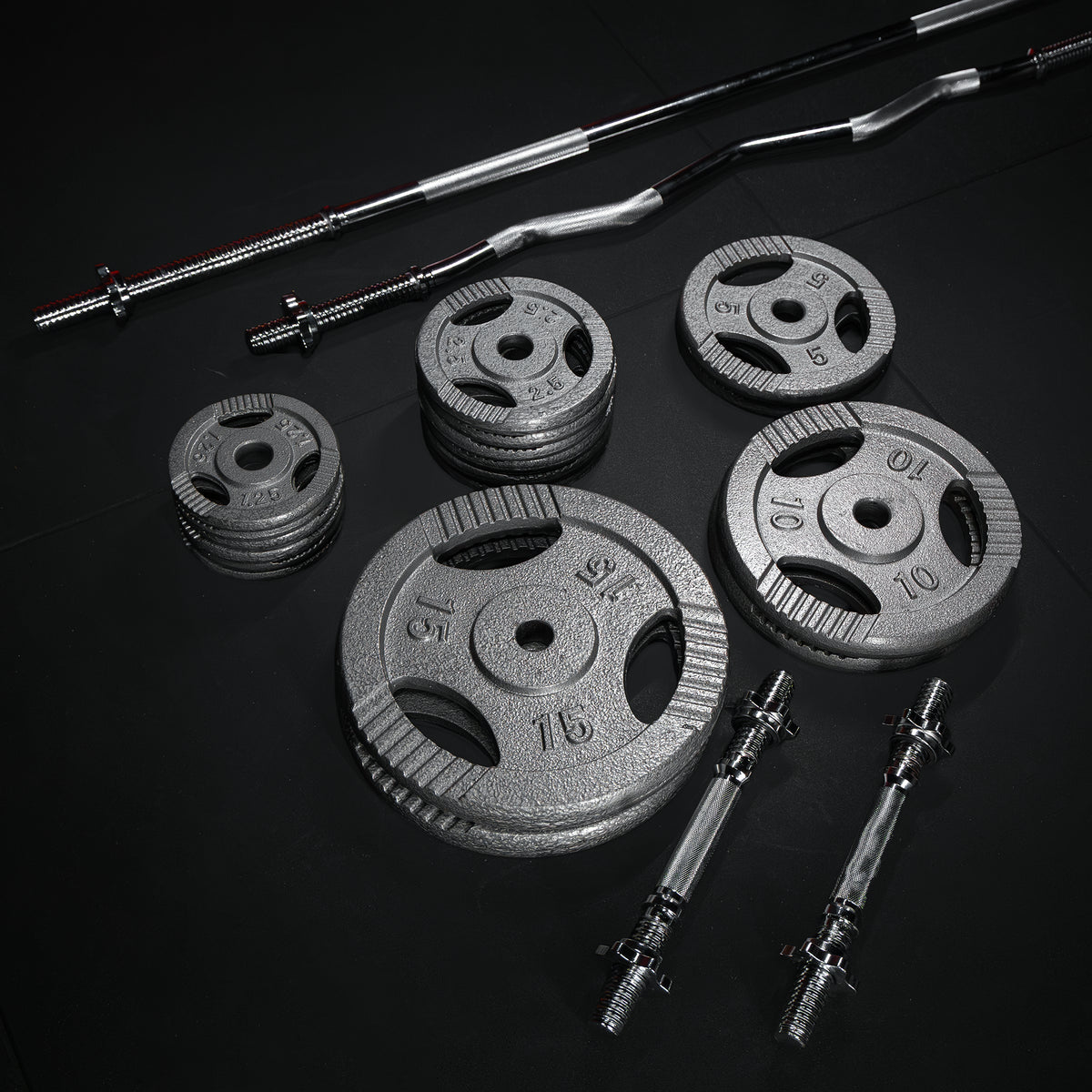 Set Bilanciere Manubri e Dischi Gripper in Ghisa 108 kg