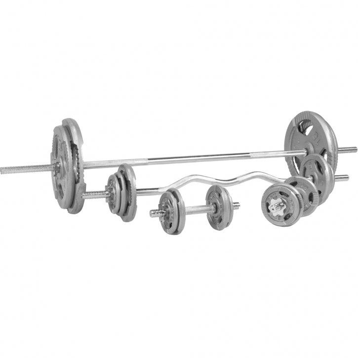 Set Bilanciere Manubri e Dischi Gripper in Ghisa 108 kg