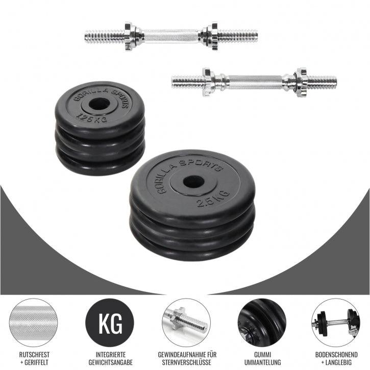 Set Manubri in gomma, 20 kg