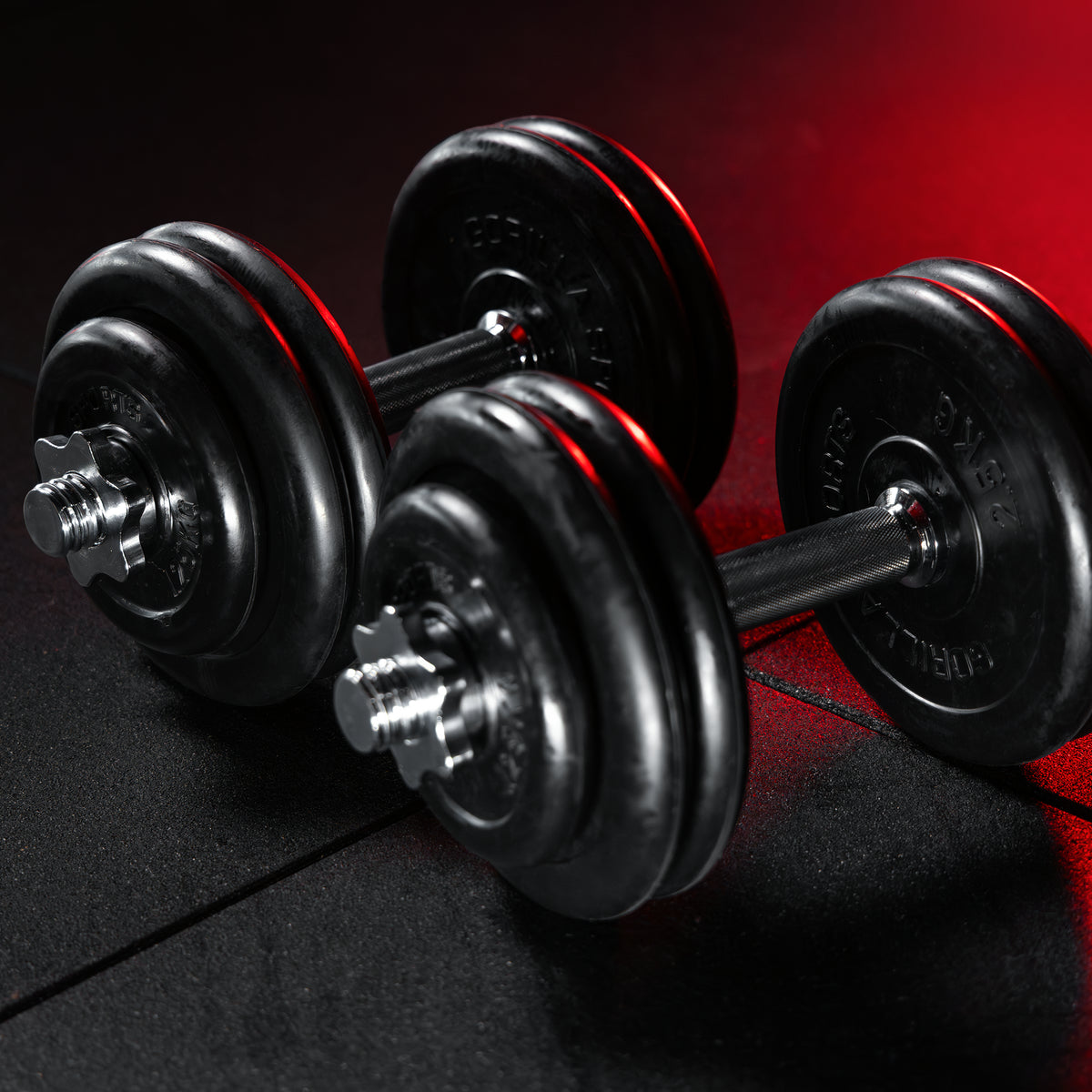 Set Manubri in gomma, 30 kg