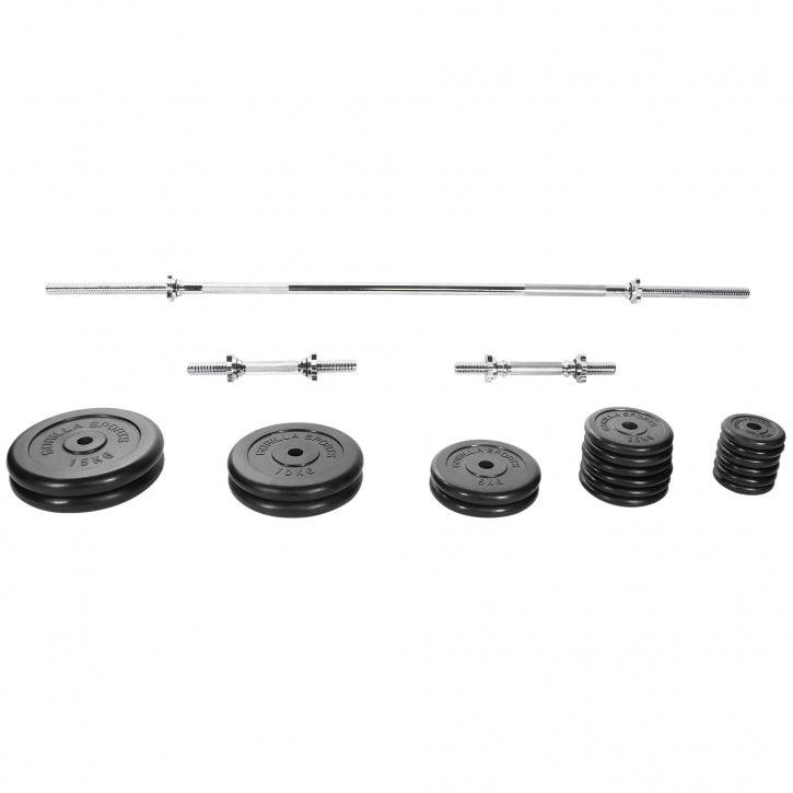 Set Bilanciere, Manubri e Dischi in Gomma 100 kg