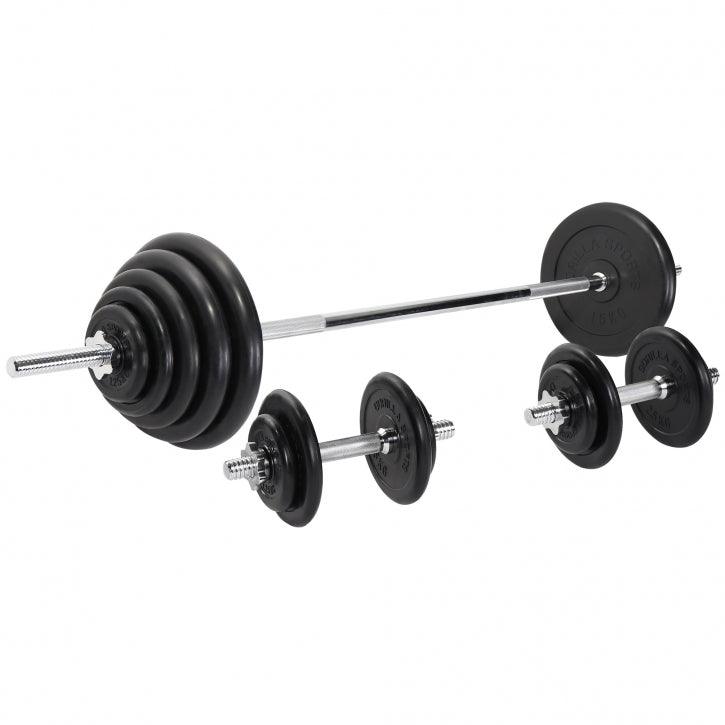 Set Bilanciere, Manubri e Dischi in Gomma 100 kg