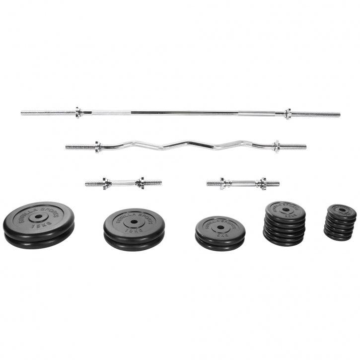 Set Bilanciere, Barra EZ, Manubri e Dischi in Gomma 108 kg