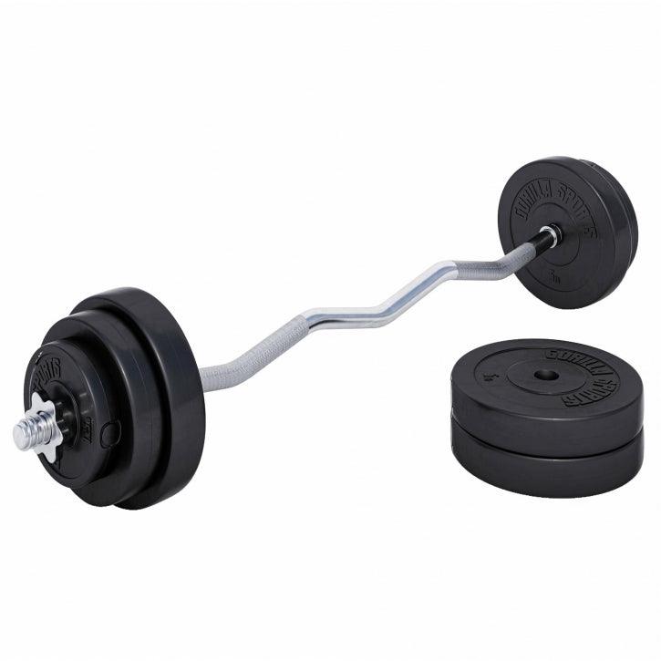 Set Curl Bilanciere EZ e Dischi in Plastica 35 kg 30/31 mm
