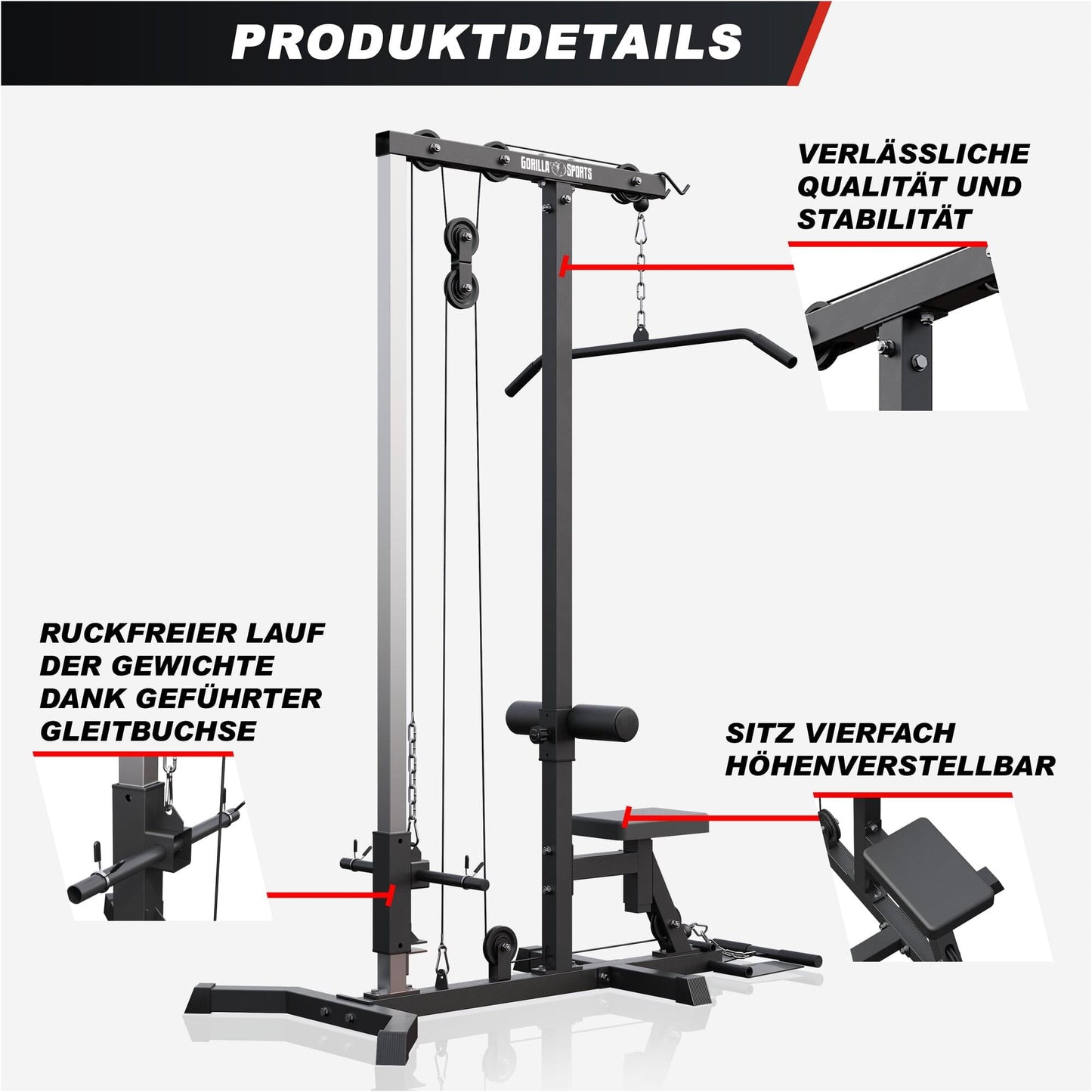 Lat Machine con Pulley e Maniglie